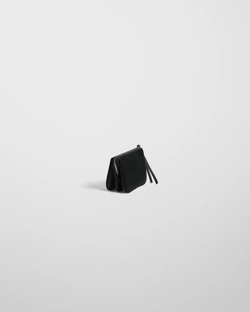 Structured Pocket Gig Bag In Black Suede Leather 2