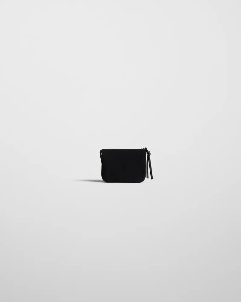 Structured Pocket Gig Bag In Black Suede Leather
