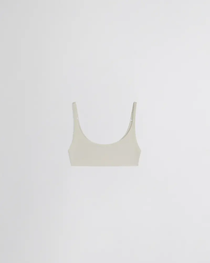 Stucco Polyamide Scoop Neck Bikini Top