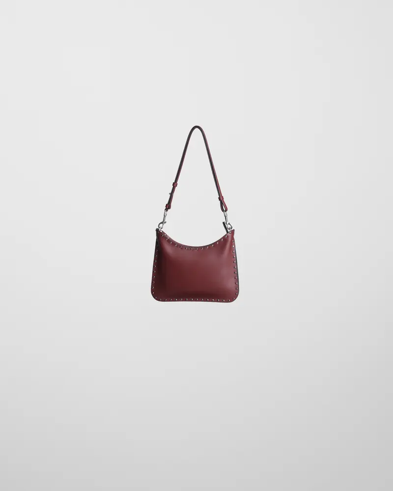Studded Chestnut Leather Small Gig Bag