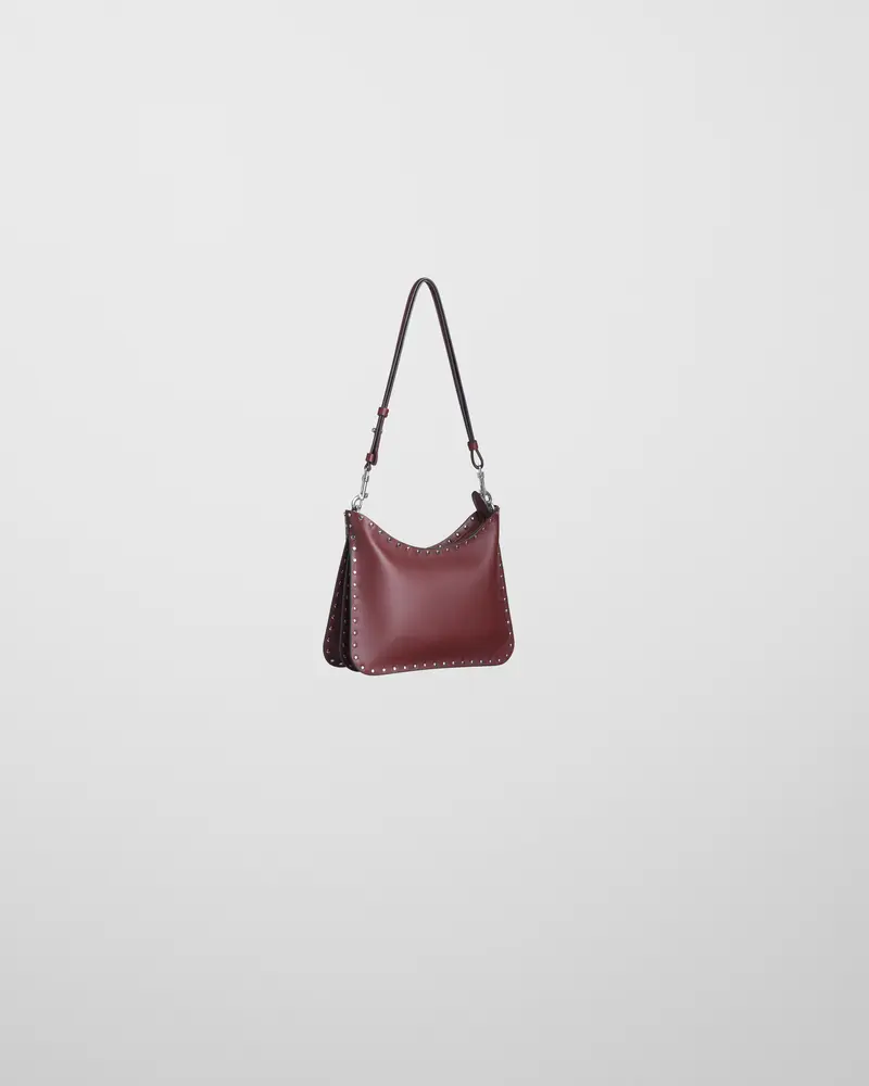 Studded Chestnut Leather Small Gig Bag