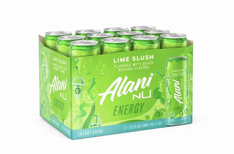 Sugar-Free Lime Slush Energy Drink – 200 mg Caffeine, Low-Calorie Formula, 12-Pack (12 fl oz)