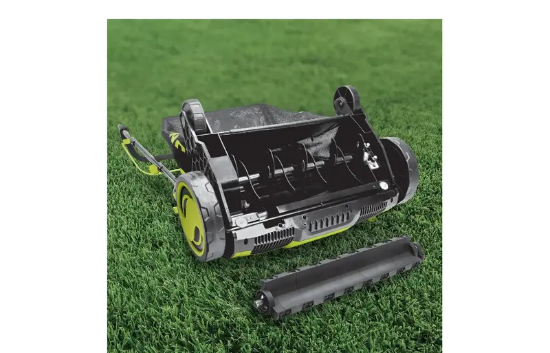 Sun Joe AJ805E Electric Lawn Dethatcher – 15-Inch Working Width, 13-Amp Motor, and Integrated Grass Collection Bag