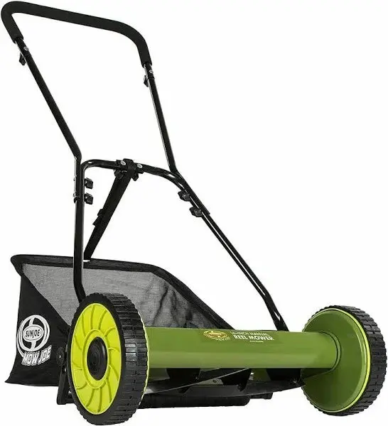 Sun Joe MJ500M Manual Reel Lawn Mower — 16-Inch Eco-Friendly Push Mower with Grass Catcher & Adjustable Cutting Height