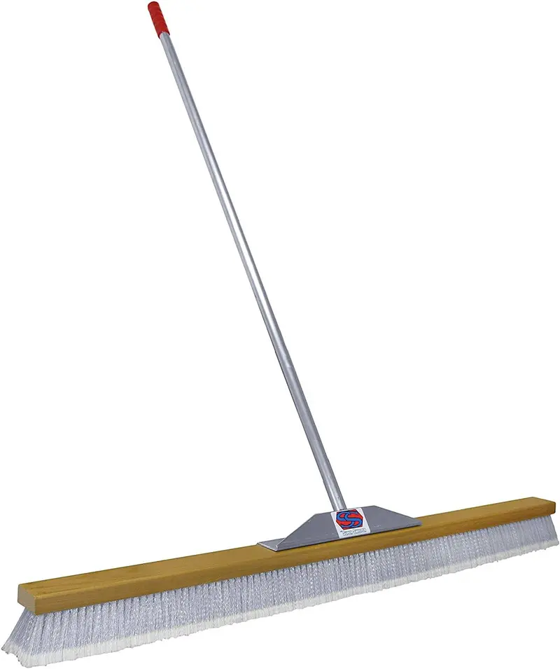 Super Sweeper 48-Inch Gray Flagged Broom – Reinforced Welded Frame and Textured Bristles for Hard-Floor Cleaning