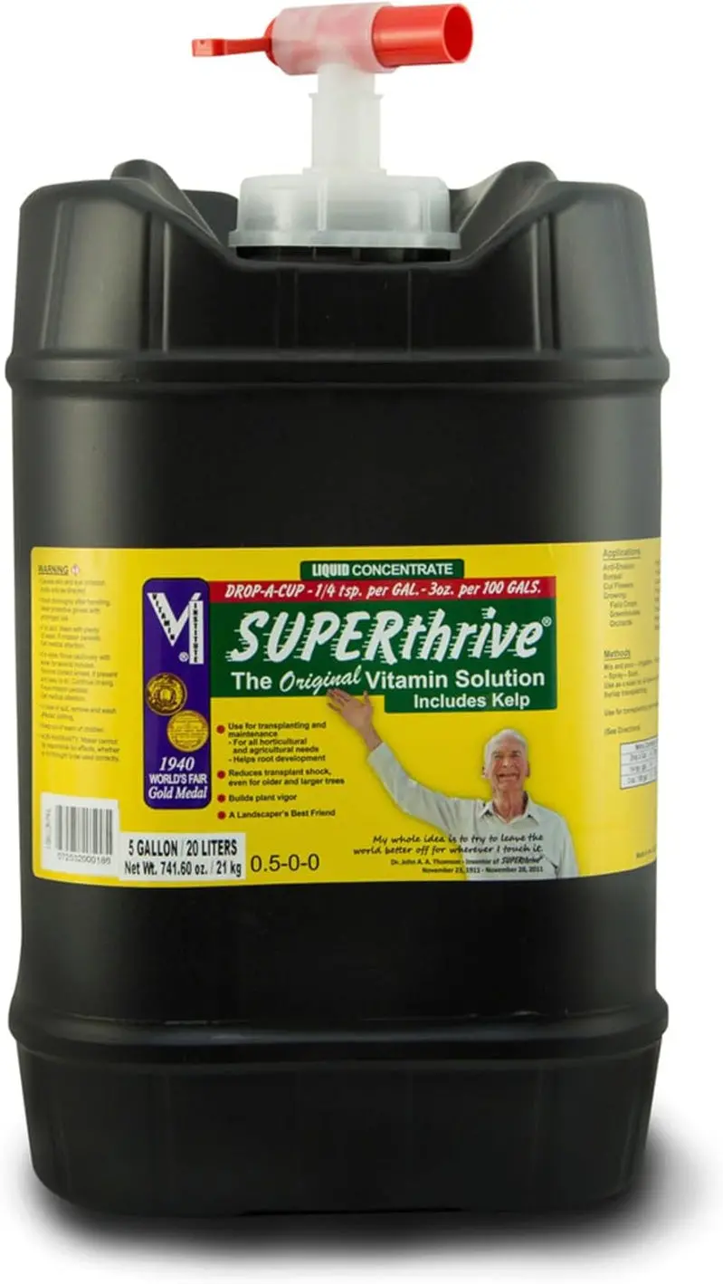 SUPERthrive VI30182 Plant Growth Enhancer – Concentrated Vitamin Formula, 5-Gallon Liquid Supplement