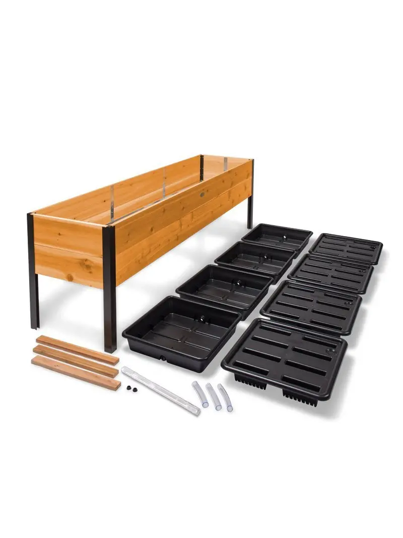 Sustainable Cedar Raised Garden Planter Box – Elevated Wooden Grow Bed for Outdoor Landscaping
