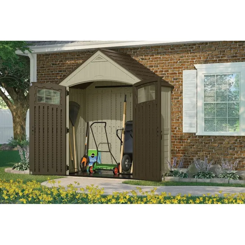 Sutton Outdoor 7'5" x 4' Resin Storage Shed – Weatherproof Plastic Structure with Durable Construction