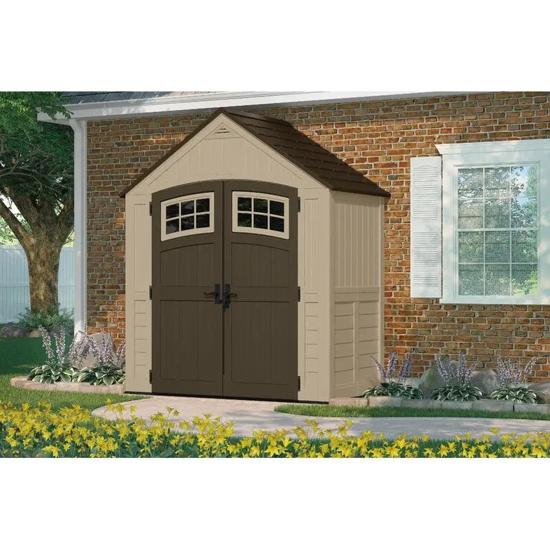 Sutton Outdoor 7'5" x 4' Resin Storage Shed – Weatherproof Plastic Structure with Durable Construction