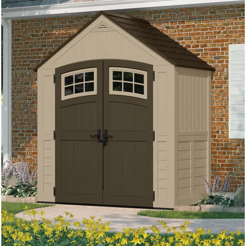 Sutton Outdoor 7'5" x 4' Resin Storage Shed – Weatherproof Plastic Structure with Durable Construction