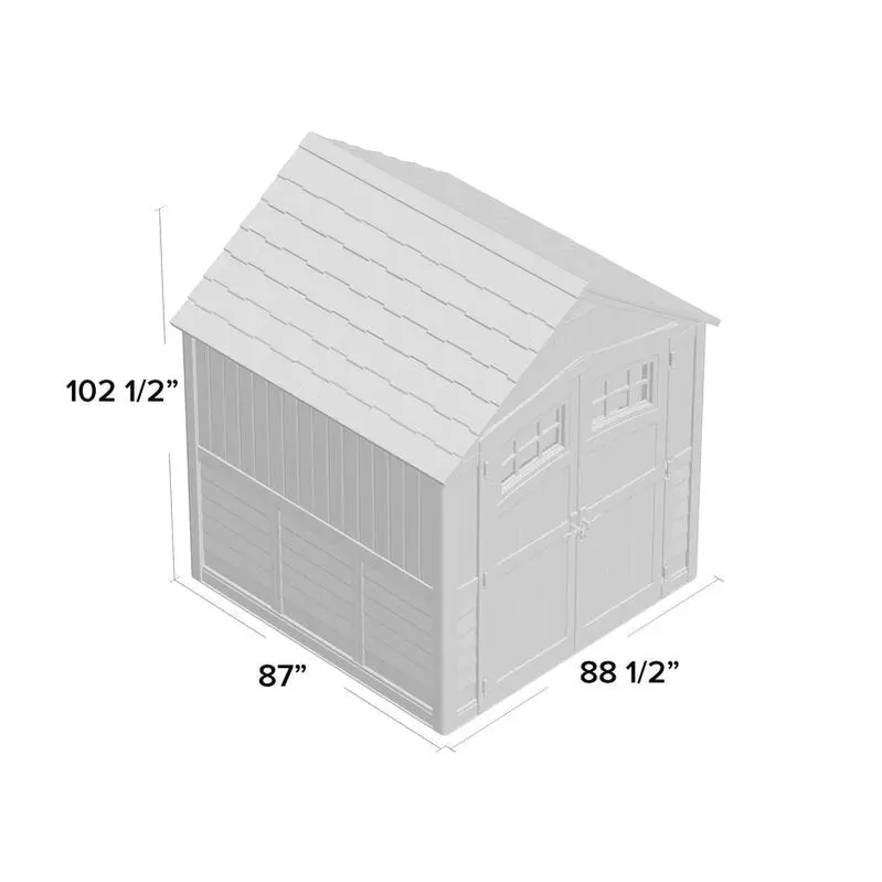 Sutton Resin Storage Shed – 7.5 ft. Wide × 7 ft. Deep, Durable Low-Maintenance Outdoor Storage