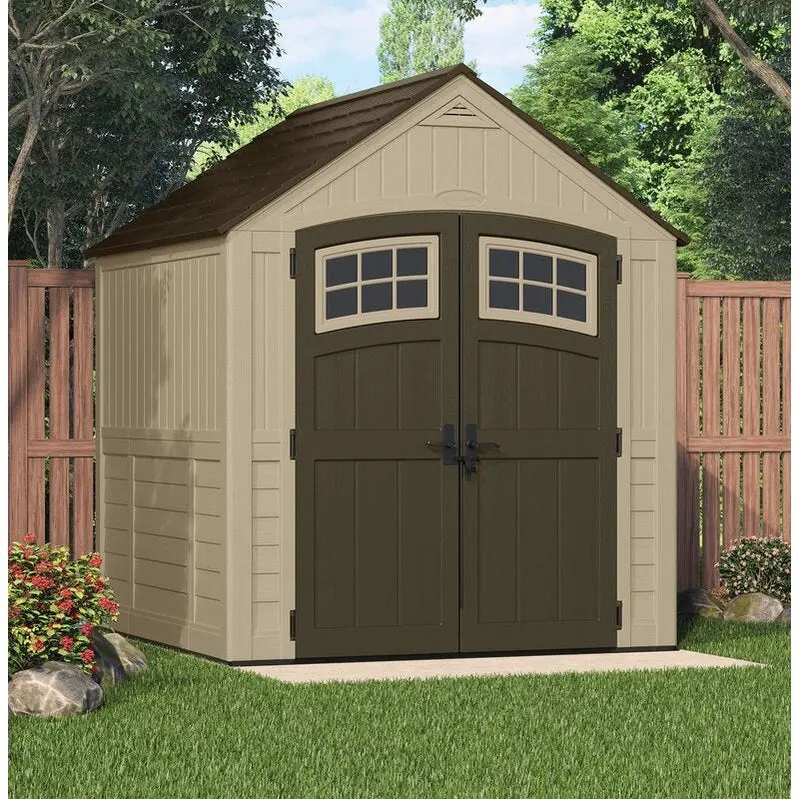 Sutton Resin Storage Shed – 7.5 ft. Wide × 7 ft. Deep, Durable Low-Maintenance Outdoor Storage
