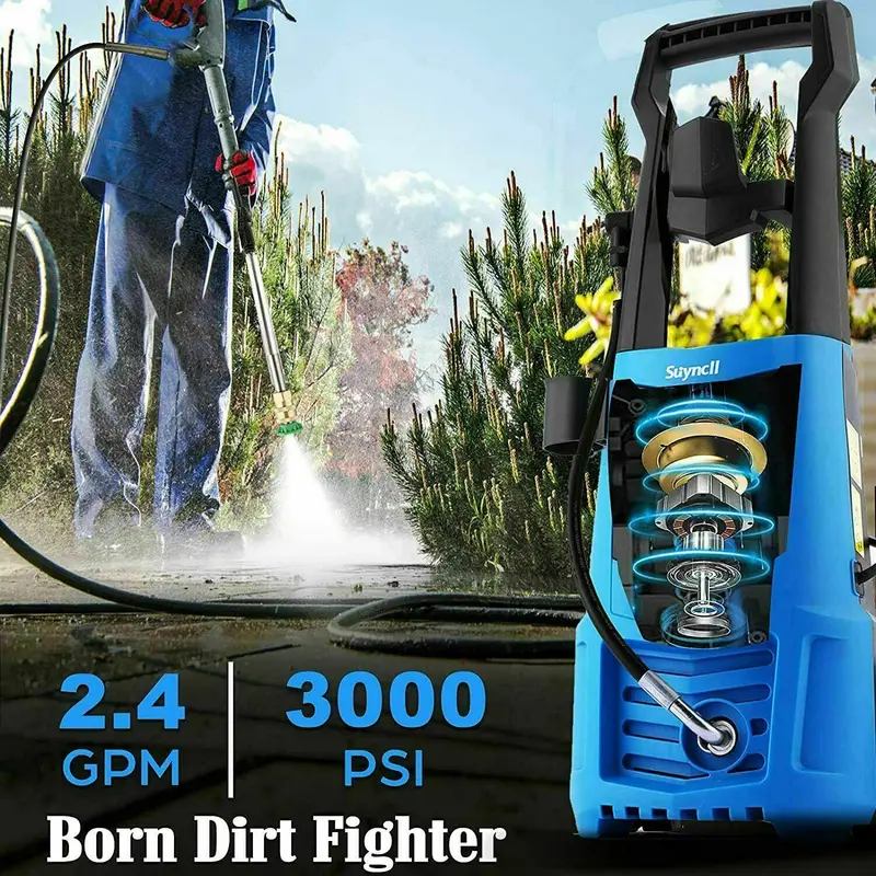 Suyncll 3000 PSI Electric Pressure Washer – 2.4 GPM Heavy-Duty Cleaning Unit 2