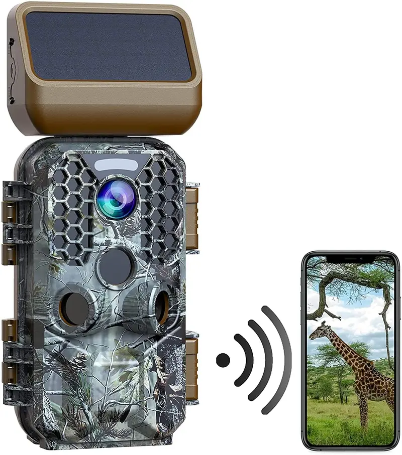 T200 Solar-Powered Trail Camera – 4K Resolution, 30MP Image Capture, WiFi & Bluetooth for Wildlife Observation