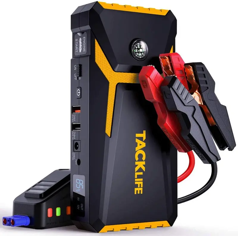 TACKLIFE T8 800A Car Jump Starter – 18000mAh Capacity, Supports Gas (7.0L) & Diesel (5.5L) Engines, Fast Charging & Safety Features