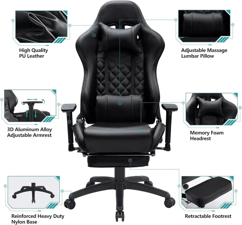 Tall Ergonomic Executive Office Chair – PU Leather Upholstered Computer Seating