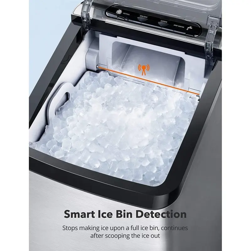 Taotronic Sonic Nugget Ice Maker – Countertop Chewable Ice Dispenser with Rapid 10-Minute Cycle