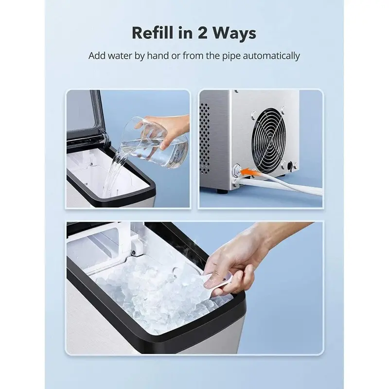 Taotronic Sonic Nugget Ice Maker – Countertop Chewable Ice Dispenser with Rapid 10-Minute Cycle