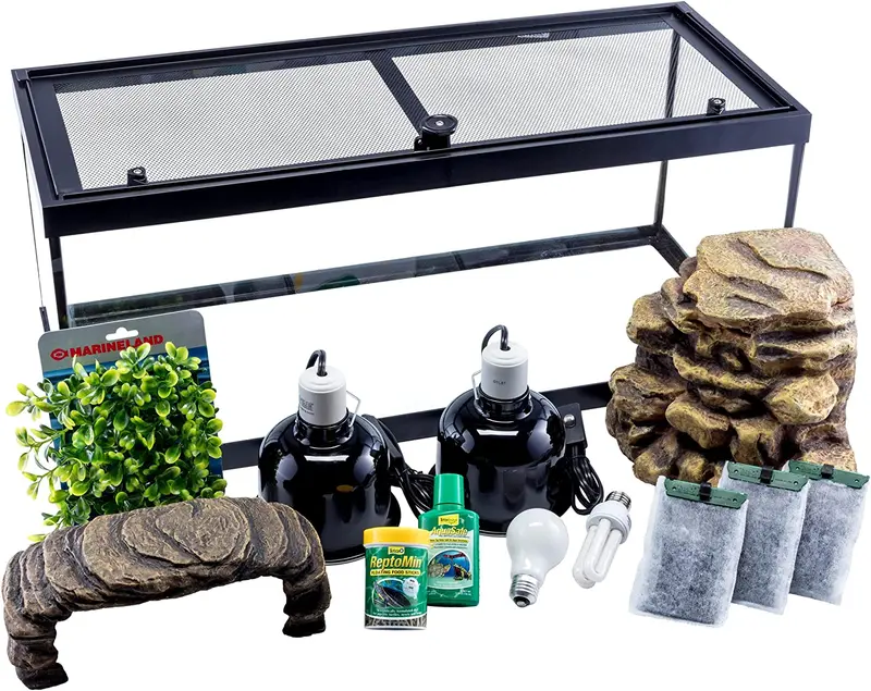 Tetra Aquatic Turtle Deluxe Habitat Kit — 20-Gallon All-in-One Aquarium System with Filter, Heater & UV Lighting