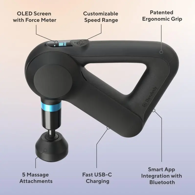 TheraGun Elite 5th Generation Percussion Massager – Quiet Deep-Tissue Therapy with Bluetooth Connectivity and USB-C Charging