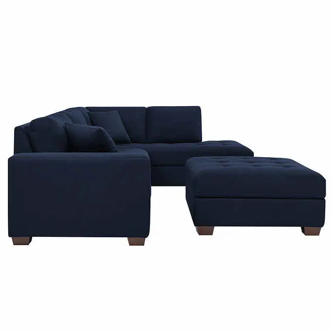 Thomasville Miles Fabric Sectional Sofa Featuring Built-In Ottoman and Concealed Storage 2