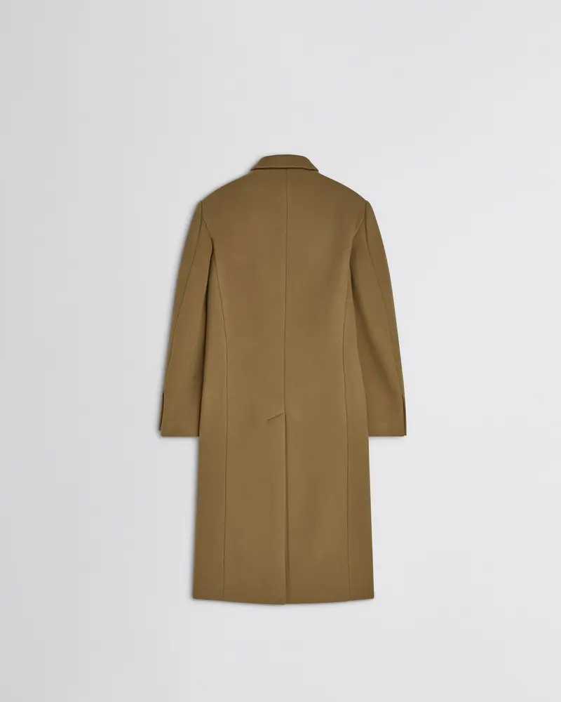 Tobacco Double-Breasted Cashmere-Wool Men'S Coat With Inverted Sleeves 2