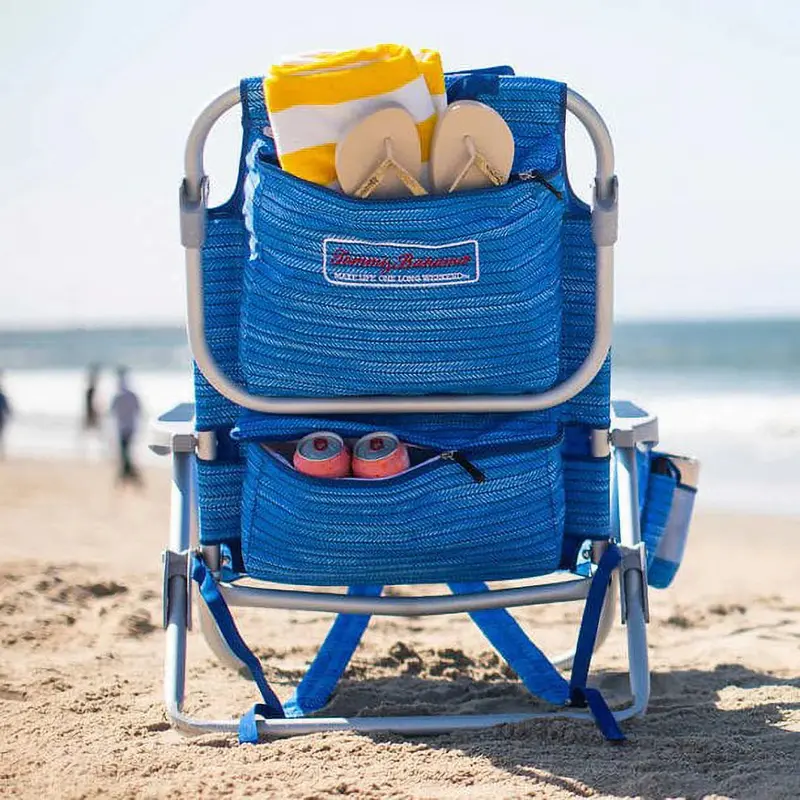 Tommy Bahama Lightweight Backpack Beach Chairs – Two-Pack in Navy Blue, Easy-Carry Design