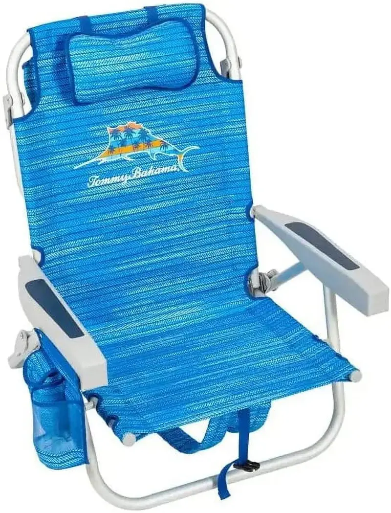 Tommy Bahama Lightweight Backpack Beach Chairs – Two-Pack in Navy Blue, Easy-Carry Design