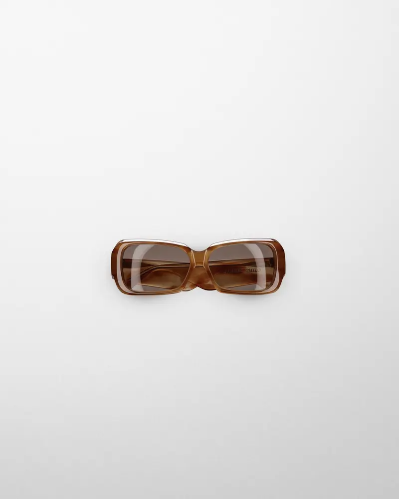 Tortoiseshell Acetate Score Sunglasses With Angular Frame