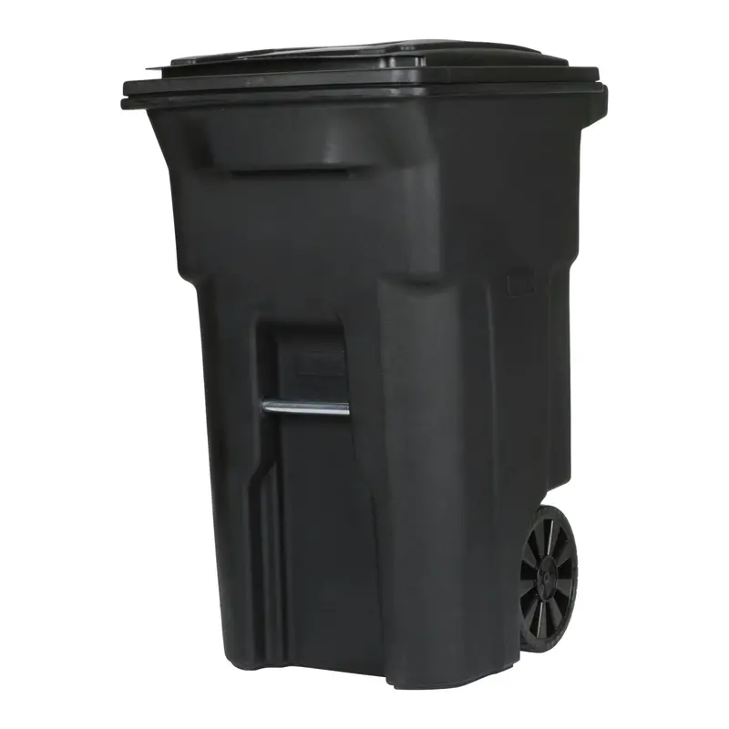 Toter 64-Gallon Heavy-Duty Wheeled Trash Bin – Black Polyethylene
