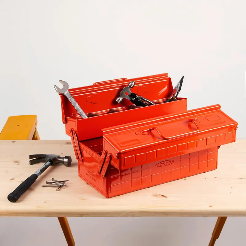 Toyo ST-350 Compact Portable Tool Box – Burnt Orange Finish
