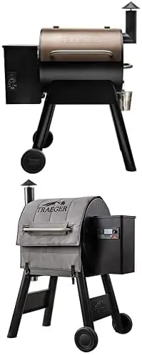 Traeger Pro 22 WiFIRE Pellet Grill & Smoker – Bronze-Finished Electric Wood-Fired Cooking System with Smart Grilling Technology