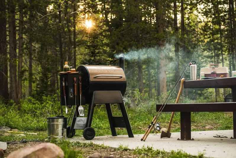 Traeger Pro 22 WiFIRE Pellet Grill & Smoker – Bronze-Finished Electric Wood-Fired Cooking System with Smart Grilling Technology