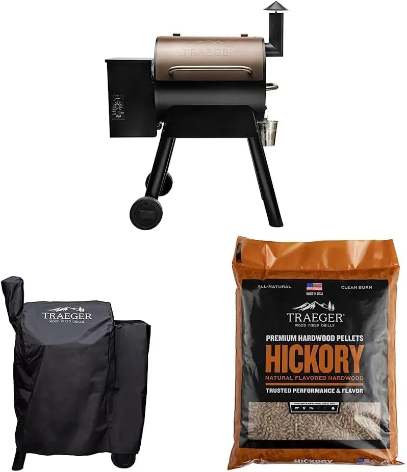 Traeger Pro 22 WiFIRE Pellet Grill & Smoker – Bronze-Finished Electric Wood-Fired Cooking System with Smart Grilling Technology