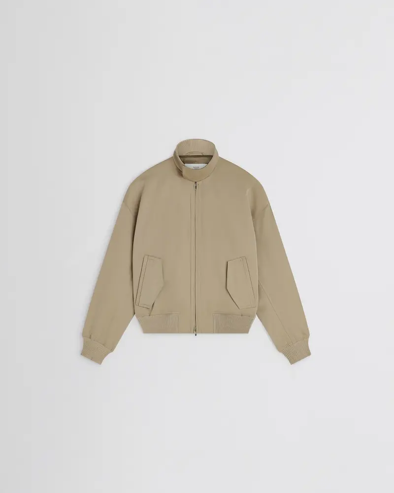 Trench Cotton Golf Jacket With Snap-Neck Design