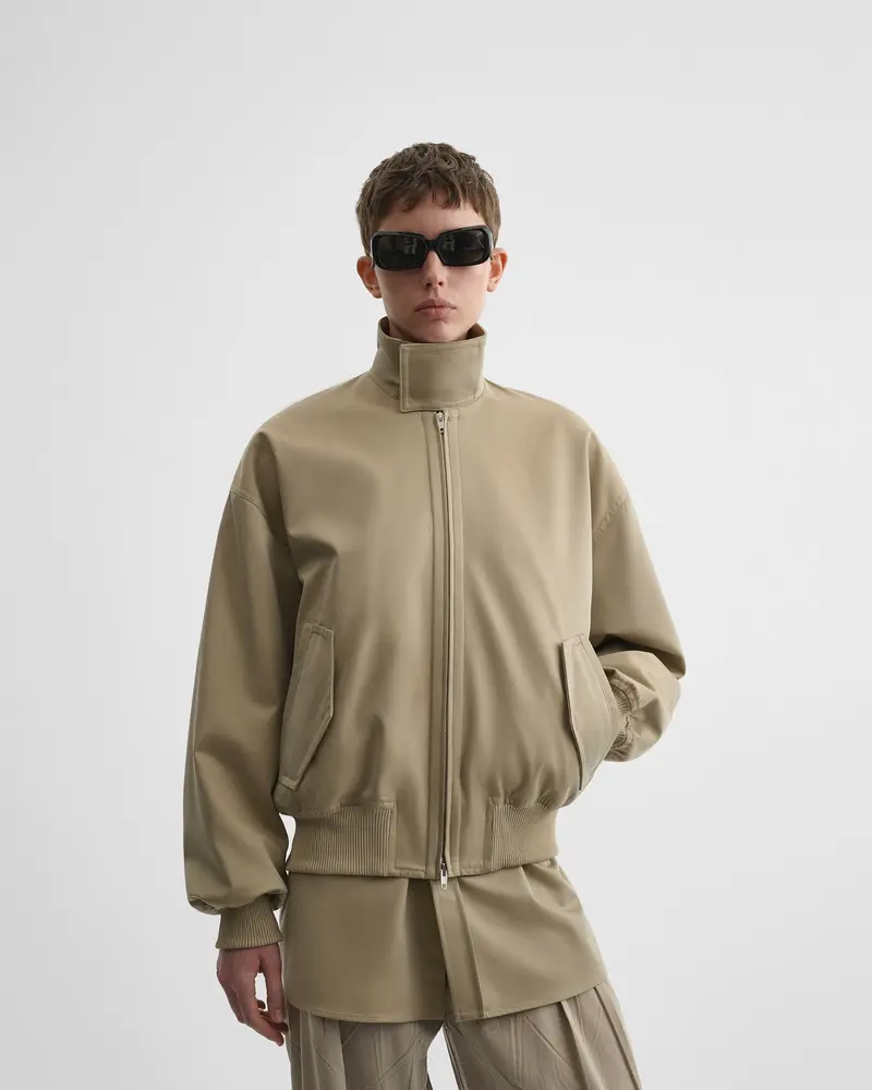 Trench Cotton Golf Jacket With Snap-Neck Design