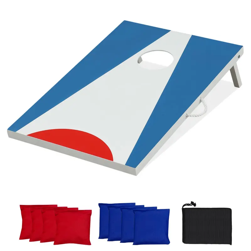 Triple-Pack Compact Cornhole Game Set—24" Boards and Eight High-Quality Bean Bags for Portable Play