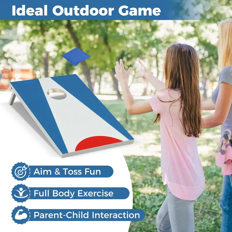 Triple-Pack Compact Cornhole Game Set—24" Boards and Eight High-Quality Bean Bags for Portable Play 2