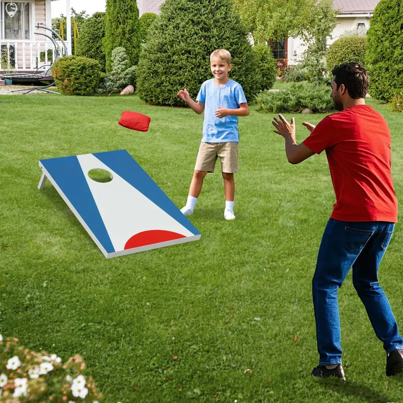 Triple-Pack Compact Cornhole Game Set—24" Boards and Eight High-Quality Bean Bags for Portable Play