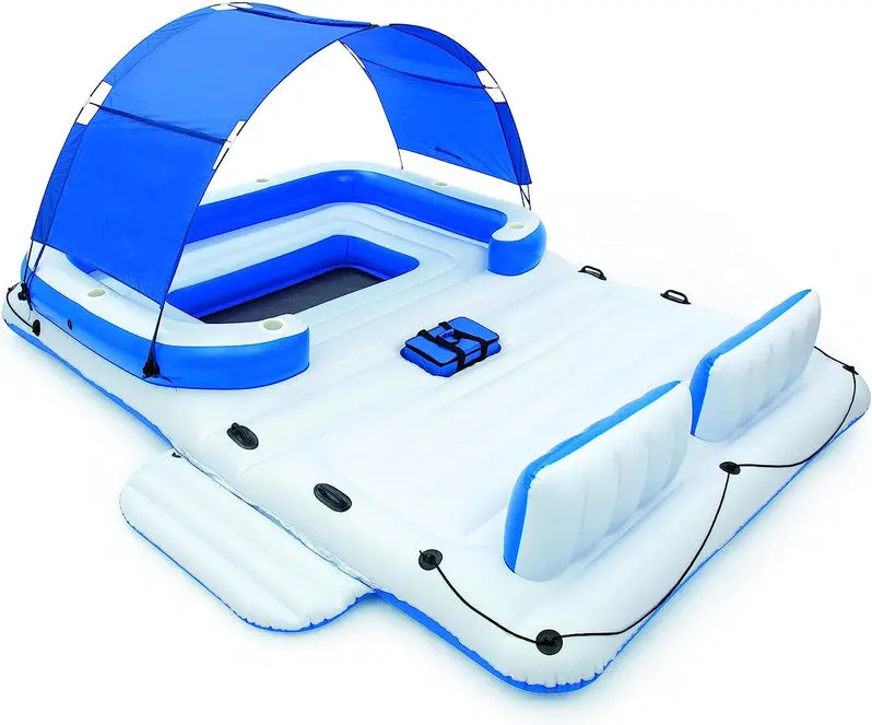 Tropical Breeze Oversized Inflatable Pool Raft – Comfort-Focused Floating Lounge for Summer Relaxation