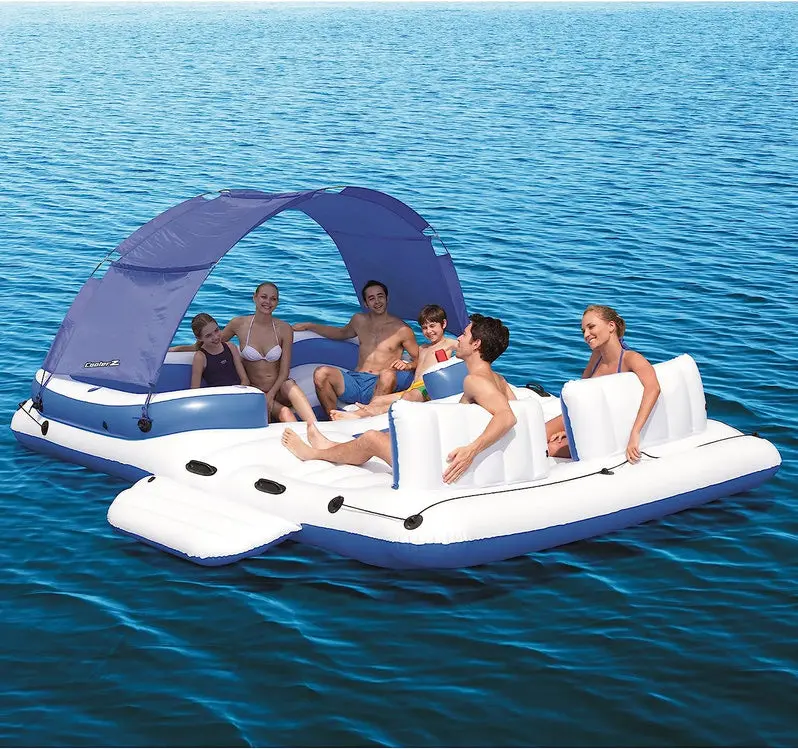 Tropical Breeze Oversized Inflatable Pool Raft – Comfort-Focused Floating Lounge for Summer Relaxation