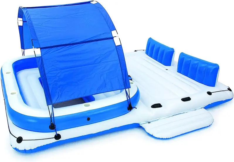 Tropical Breeze Oversized Inflatable Pool Raft – Comfort-Focused Floating Lounge for Summer Relaxation