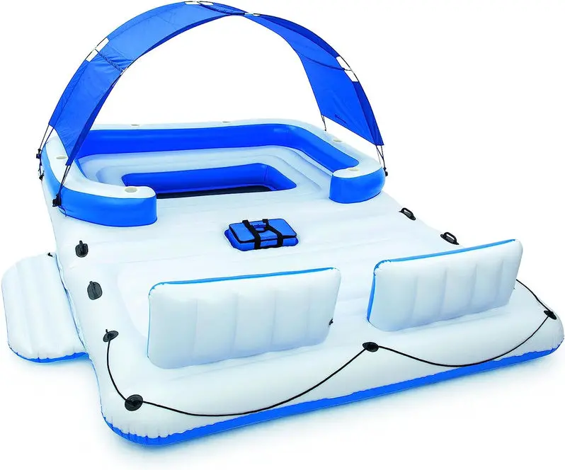 Tropical Breeze Oversized Inflatable Pool Raft – Comfort-Focused Floating Lounge for Summer Relaxation