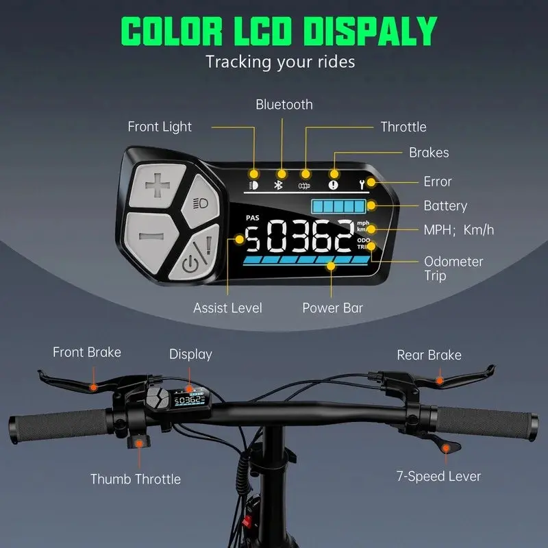 TST 4.0 Fat-Tire Foldable E-Bike – 750W Motor, 48V 13Ah Battery & LCD Display