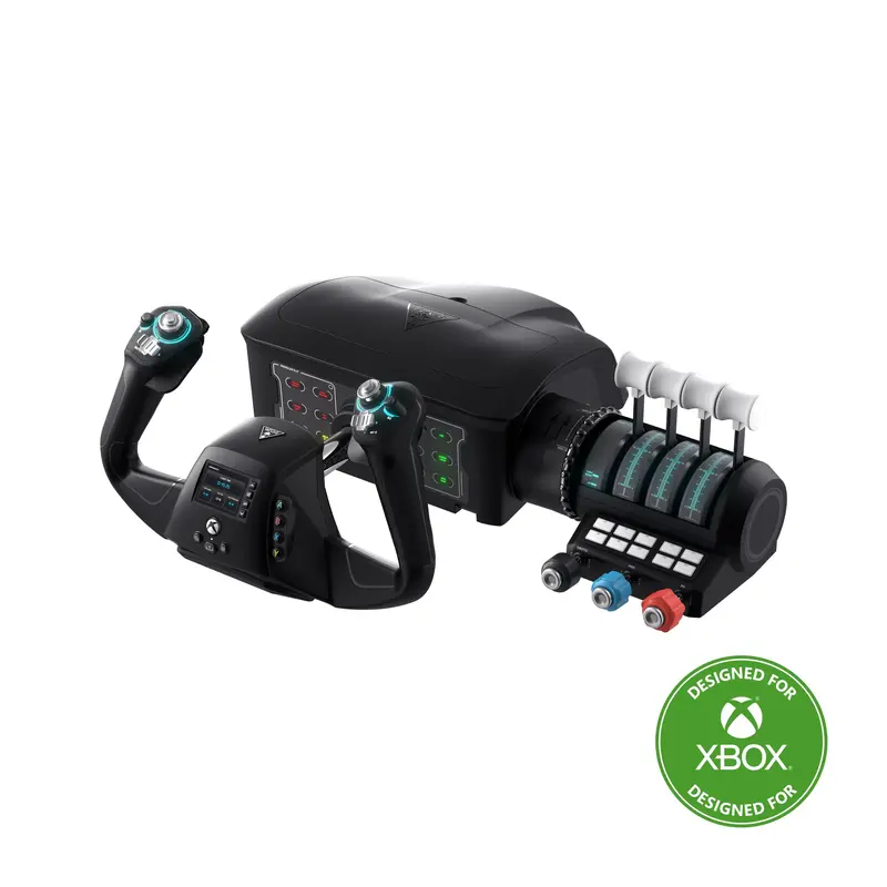 Turtle Beach VelocityOne Flight Controls – Xbox and PC-Compatible Sim Yoke & Throttle System in Sleek Black Finish