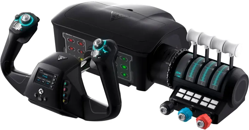 Turtle Beach VelocityOne Flight Controls – Xbox and PC-Compatible Sim Yoke & Throttle System in Sleek Black Finish