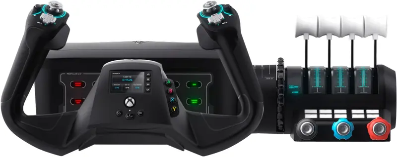 Turtle Beach VelocityOne Flight Controls – Xbox and PC-Compatible Sim Yoke & Throttle System in Sleek Black Finish