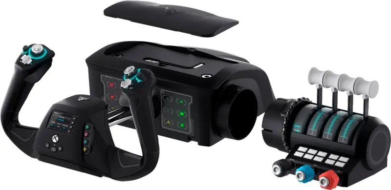 Turtle Beach VelocityOne Flight Controls – Xbox and PC-Compatible Sim Yoke & Throttle System in Sleek Black Finish