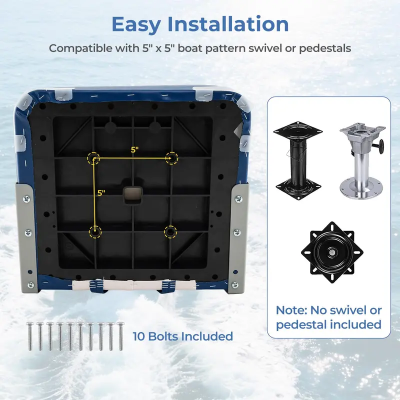 Twin Folding Marine Boat Seats – Corrosion-Resistant Aluminum Hinges & Stainless Steel Hardware