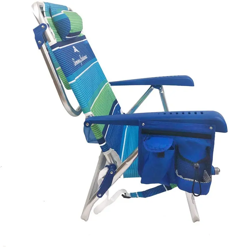 Two-Piece Beach Chair Set – Includes Integrated Storage Pouches and Towel Bars for Convenient Outdoor Use